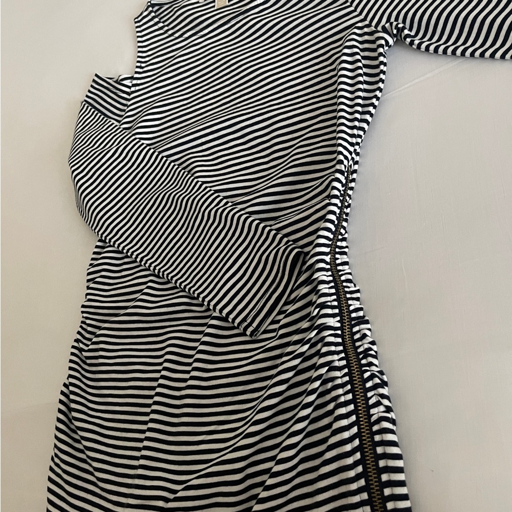 Michael Kors Black and White Striped Shirt Size S